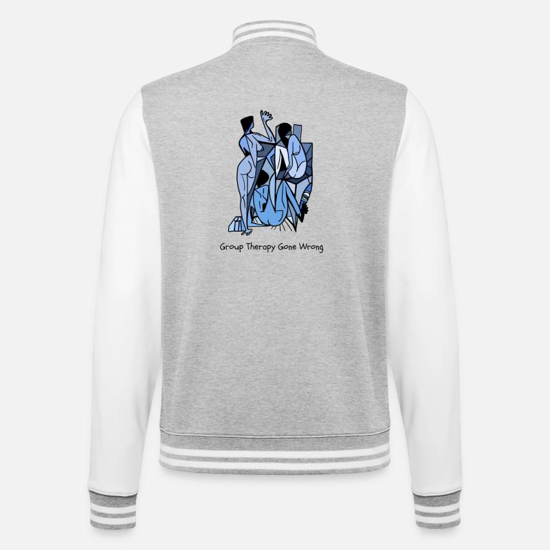 Group Therapy Gone Wrong - College Sweat Jacket - heather grey/white