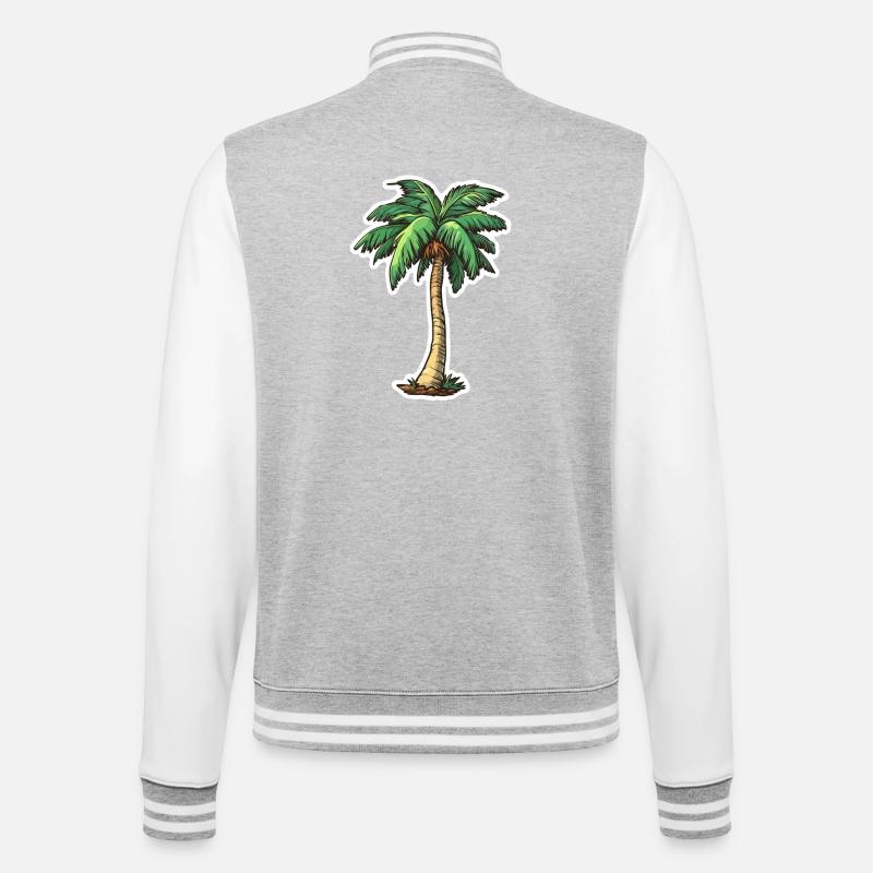 Palm tree - College Sweat Jacket - heather grey/white