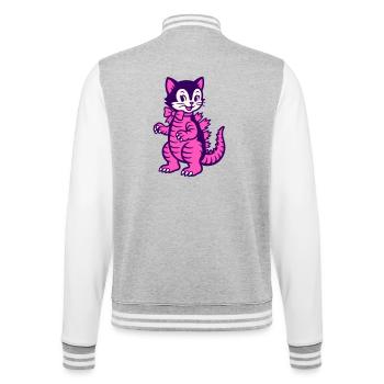 Monster Cat - College-Sweatjacke - Grau meliert/Weiß - Hinten - Marisol (170cm)