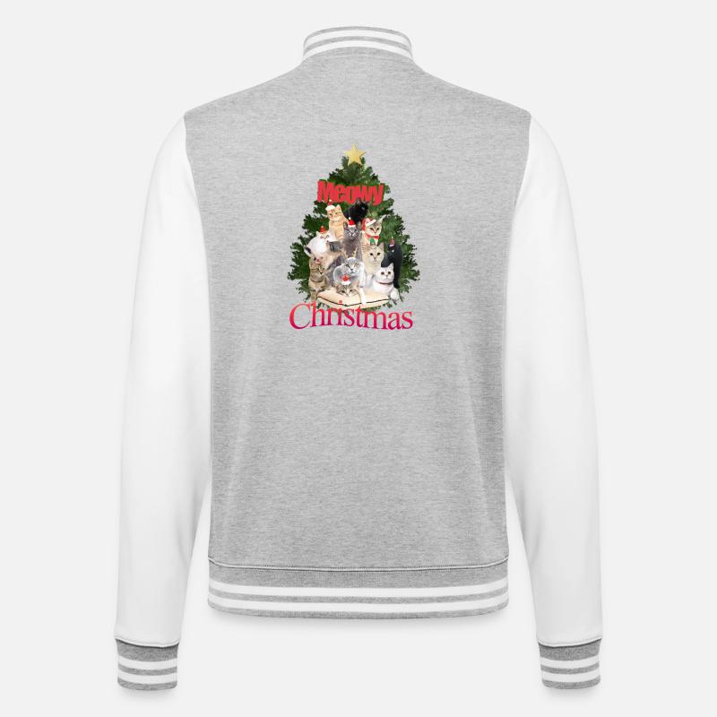 Collage de chat de Noël miaou - Veste Teddy - gris chiné / blanc