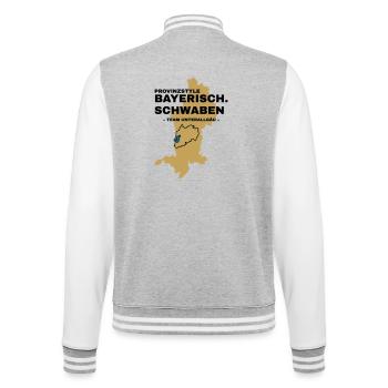 Schwaben | UNTERALLGAU - College-Sweatjacke - Grau meliert/Weiß - Hinten - Marisol (170cm)