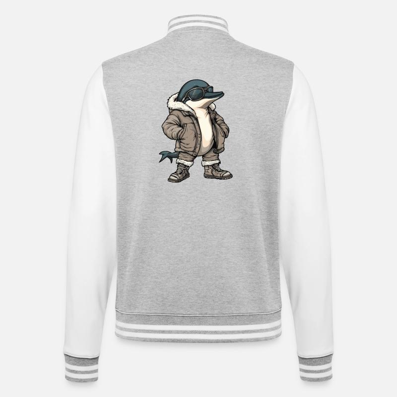 Delfin Cool Winter - College-Sweatjacke - Grau meliert/Weiß