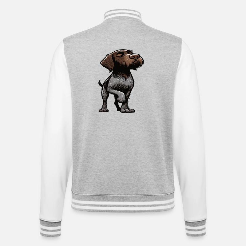 German Wirehaired German Wirehaired Owner - College Sweat Jacket - heather grey/white