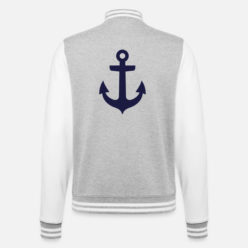 Anchor - College Sweat Jacket - heather grey/white