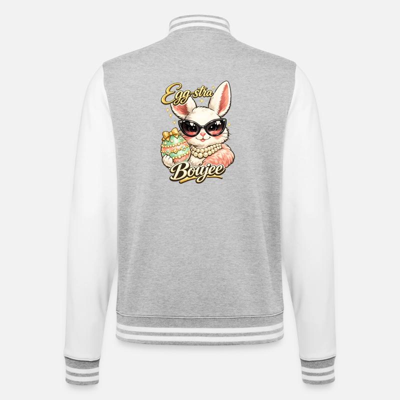 Eggstra Boujee Easter Bunny Easter - College Sweat Jacket - heather grey/white