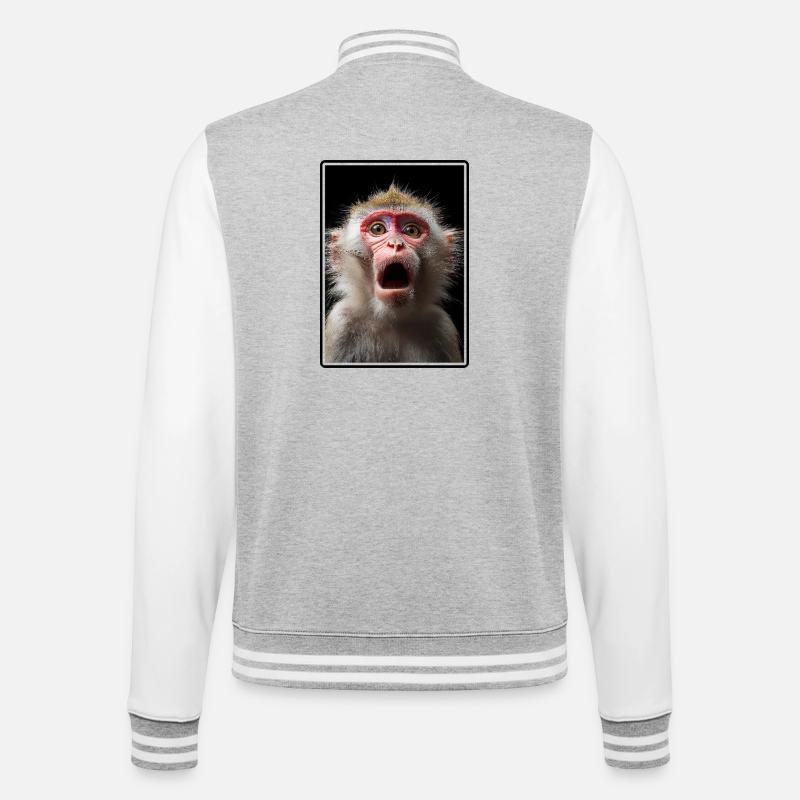 Macaque Macaque - Veste Teddy - gris chiné / blanc