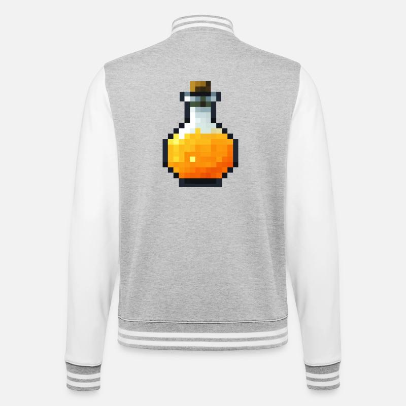 Potion Pixel-Art-Stil retro 8-Bit - College-Sweatjacke - Grau meliert/Weiß
