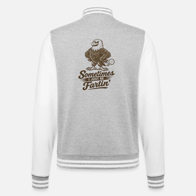 Parfois, je pète simplement. - Veste Teddy - gris chiné / blanc