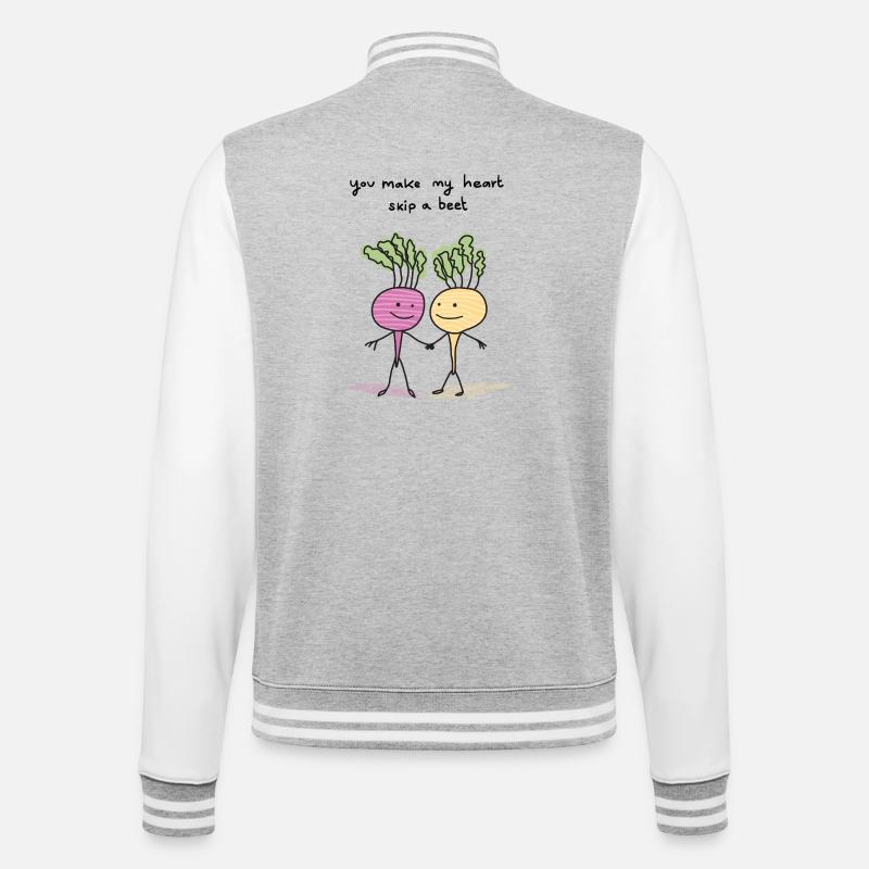 Duo Battement de Cœur de Betterave - Veste Teddy - gris chiné / blanc