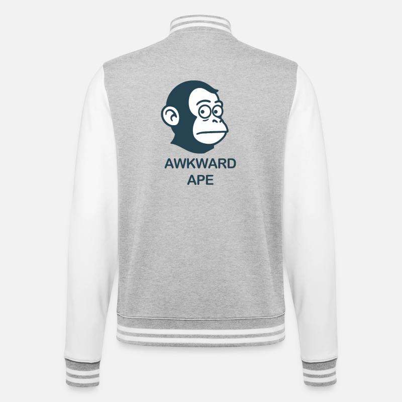 Awkward_Ape Chemise avec le logo - Veste Teddy - gris chiné / blanc