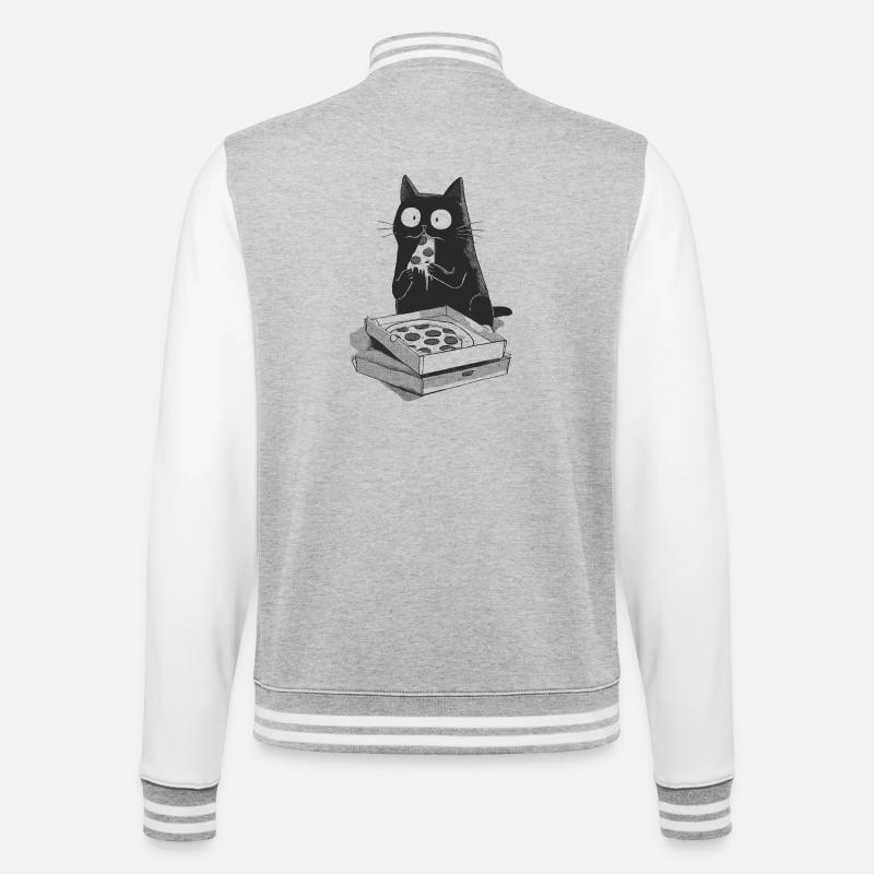 Pizza Cat - Veste Teddy - gris chiné / blanc