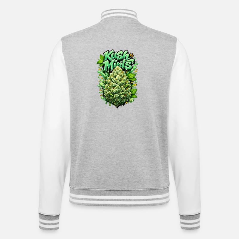Kush Mints Graffiti Bud Print - College-Sweatjacke - Grau meliert/Weiß