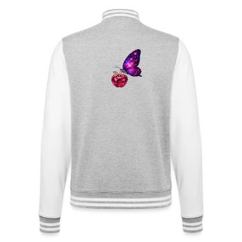 Vie de rubis – Papillon de Pouvoir - Veste Teddy - gris chiné / blanc - Dos - Marisol (170cm)
