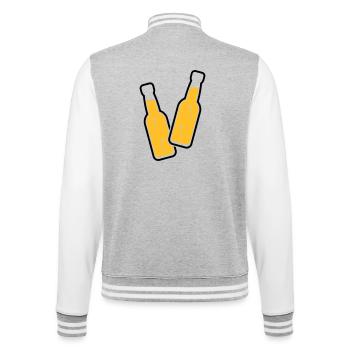 2 Flaschen Stoßen An (Bier / Limonade / POS 2C) - College-Sweatjacke - Grau meliert/Weiß - Hinten - Marisol (170cm)
