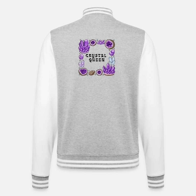 Amnetyst Crystal Geode Circle - College Sweat Jacket - heather grey/white