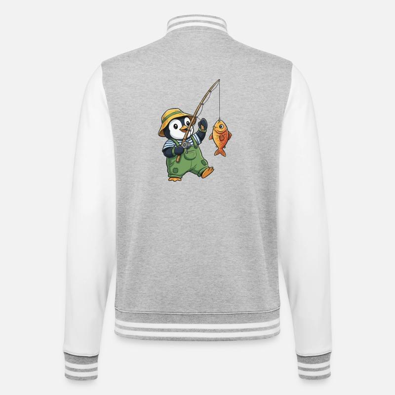 Penguin Angler - College Sweat Jacket - heather grey/white