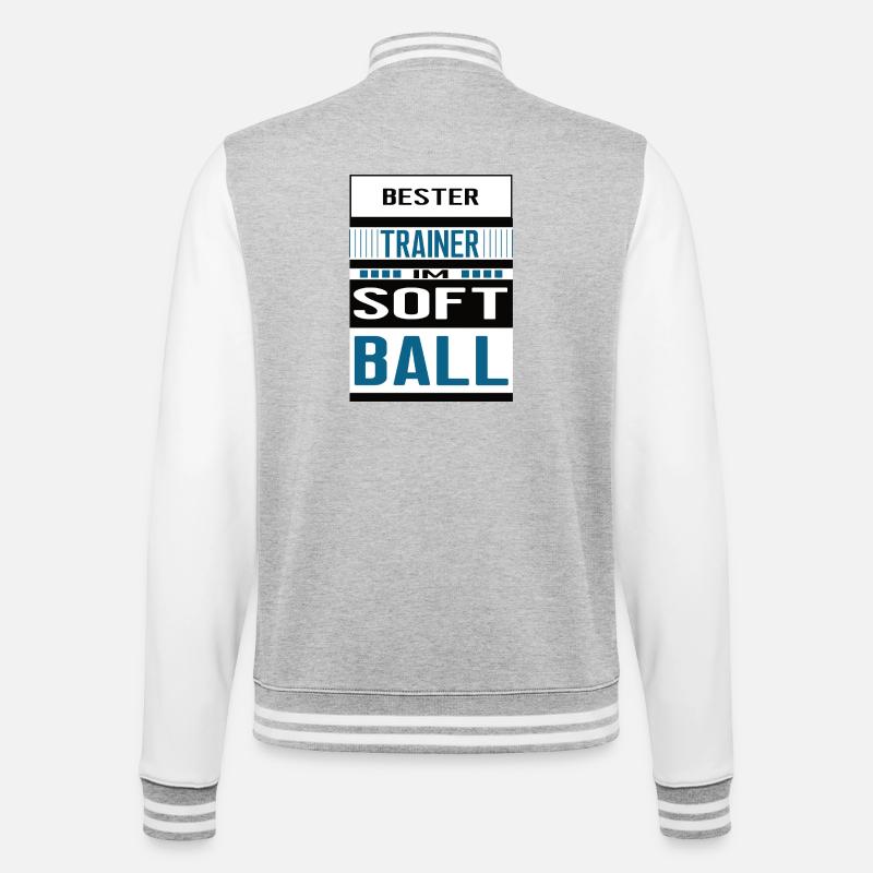 Softball Coach Best Softball Coach Team - College Sweat Jacket - heather grey/white