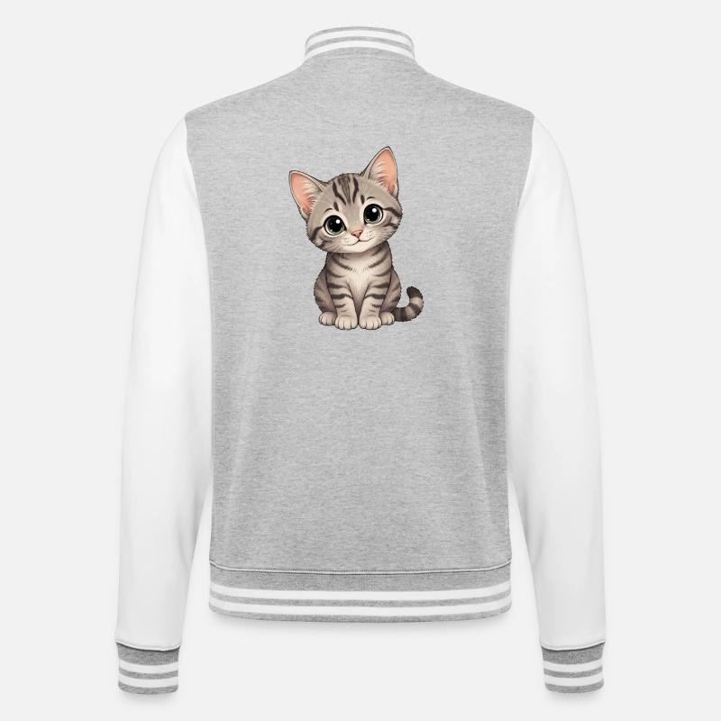 Cher chaton - Veste Teddy - gris chiné / blanc