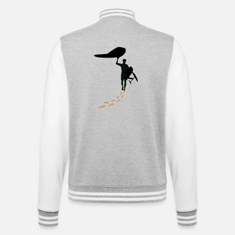 Wingfoiler avec des pas - Veste Teddy - gris chiné / blanc