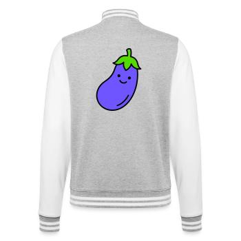 aubergine - Veste Teddy - gris chiné / blanc - Dos - Marisol (170cm)