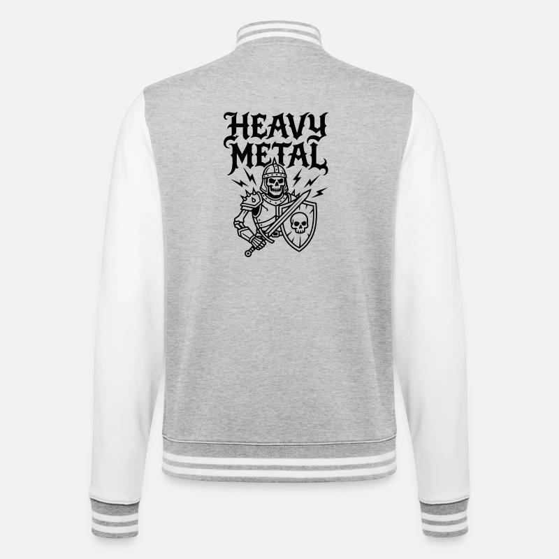 heavy metal - College Sweat Jacket - heather grey/white