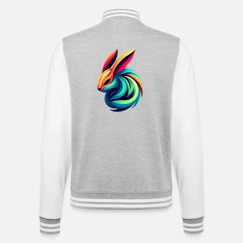Lapin Couleur Éclatante - Veste Teddy - gris chiné / blanc