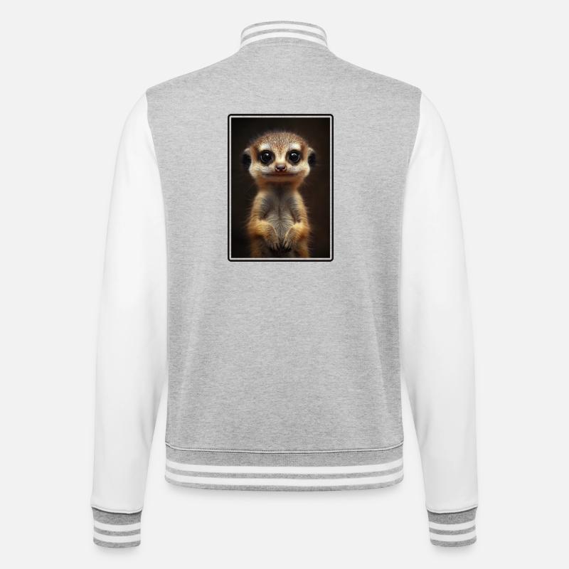 Meerkat Erdmännchen - College-Sweatjacke - Grau meliert/Weiß
