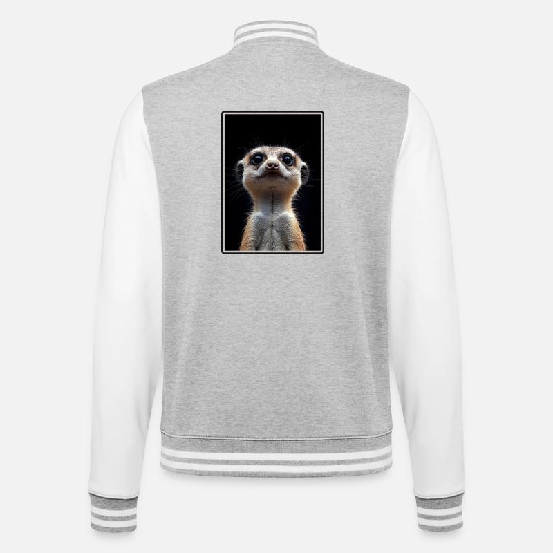 Suricate Erdmännchen - Veste Teddy - gris chiné / blanc