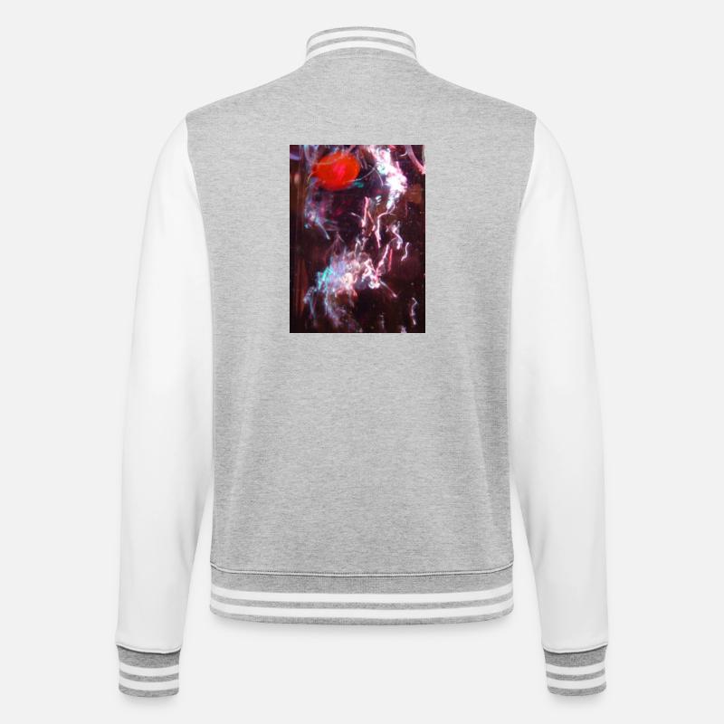 Neon Fluid Reflection - College Sweat Jacket - heather grey/white