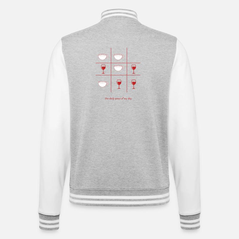 Kaffee oder Wein englisch - College-Sweatjacke - Grau meliert/Weiß