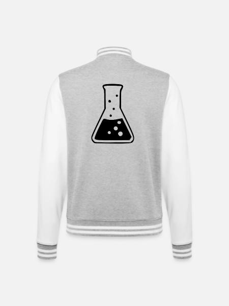 Chemie_Symbol_schwarzweiss_Wissenschaft_science - College Sweat Jacket - heather grey/white