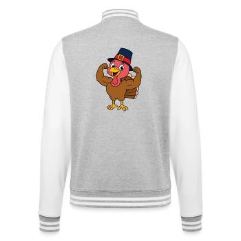 Turkey Pilgrim's Muscle - College Sweat Jacket - heather grey/white - Back - Marisol (170cm)