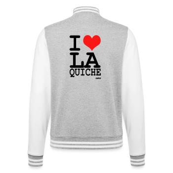 i love LA quiche - Parodie i love LA - Veste Teddy - gris chiné / blanc - Dos - Marisol (170cm)