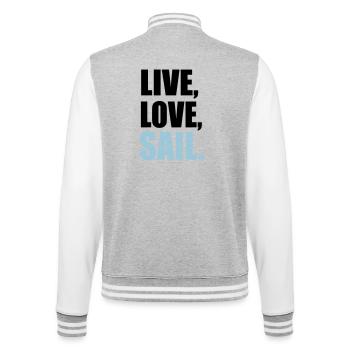 segeln - College-Sweatjacke - Grau meliert/Weiß - Hinten - Marisol (170cm)