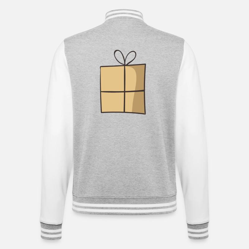 present 3 - Veste Teddy - gris chiné / blanc