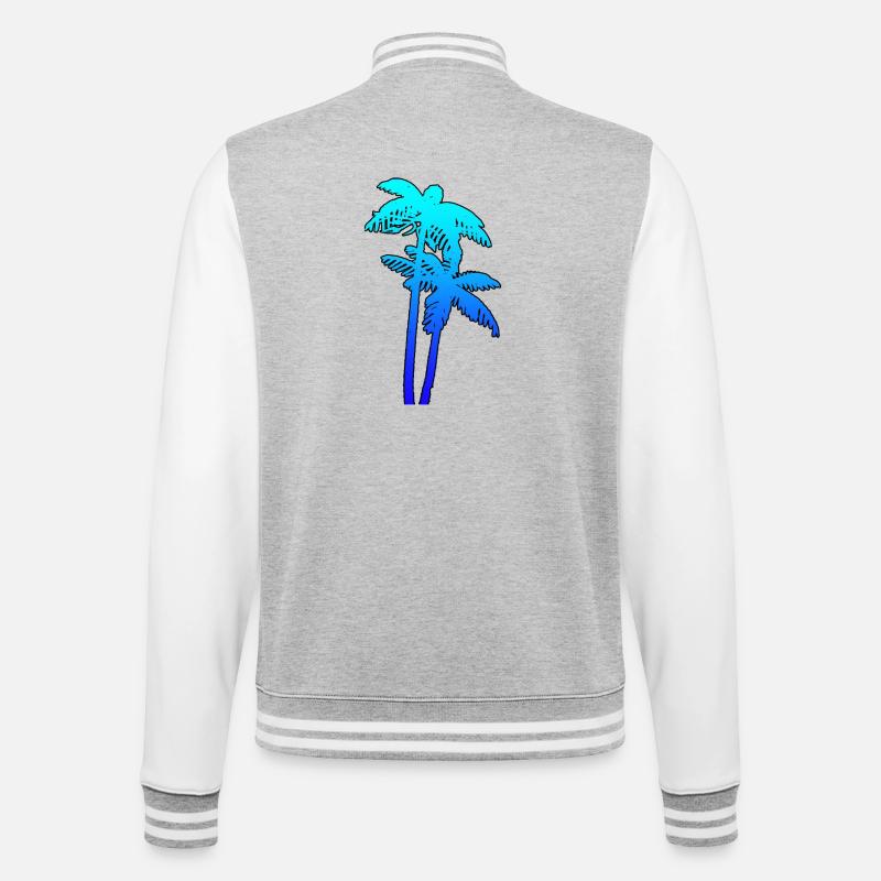 PALMS - College-Sweatjacke - Grau meliert/Weiß