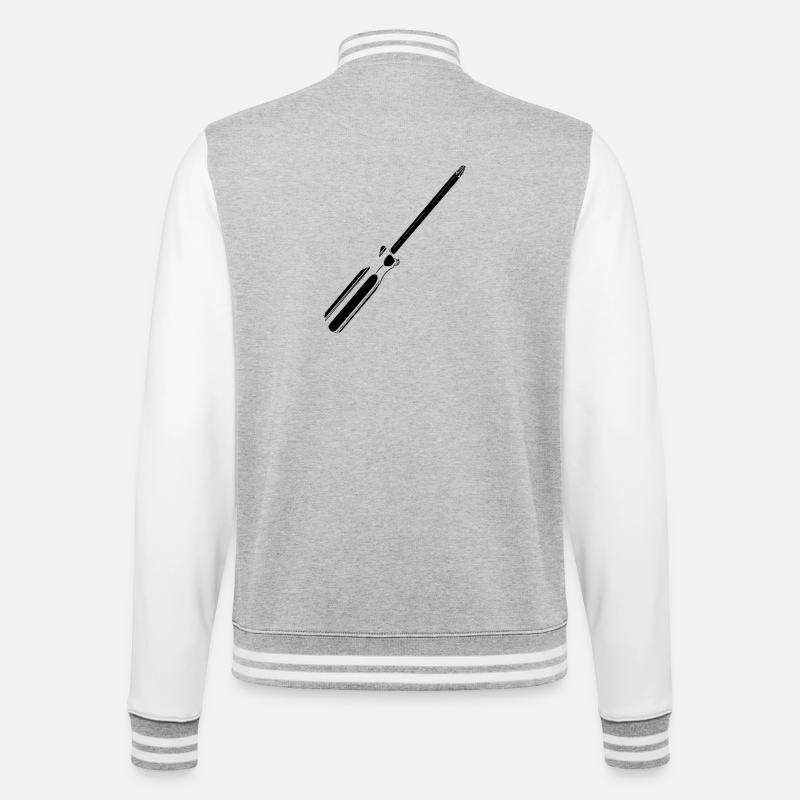 screwdriver - College Sweat Jacket - heather grey/white