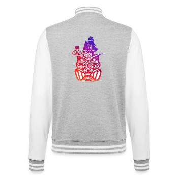 Segler Usedom T-Shirt – Ostsee Streetwear Design - College Sweat Jacket - heather grey/white - Back - Marisol (170cm)