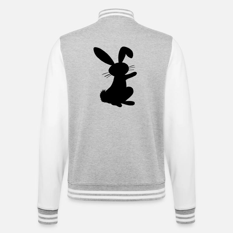 Konijn Lapin Rabbit Hase Conejo - College Sweat Jacket - heather grey/white
