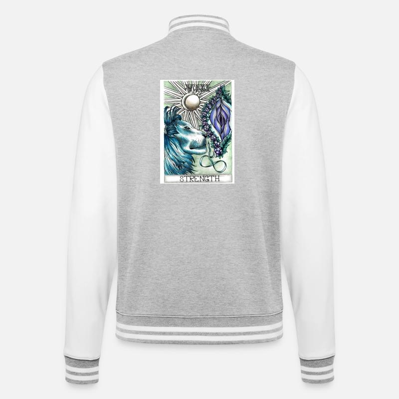 Strength - College-Sweatjacke - Grau meliert/Weiß
