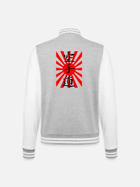 Karate Japan Flag - College Sweat Jacket - heather grey/white