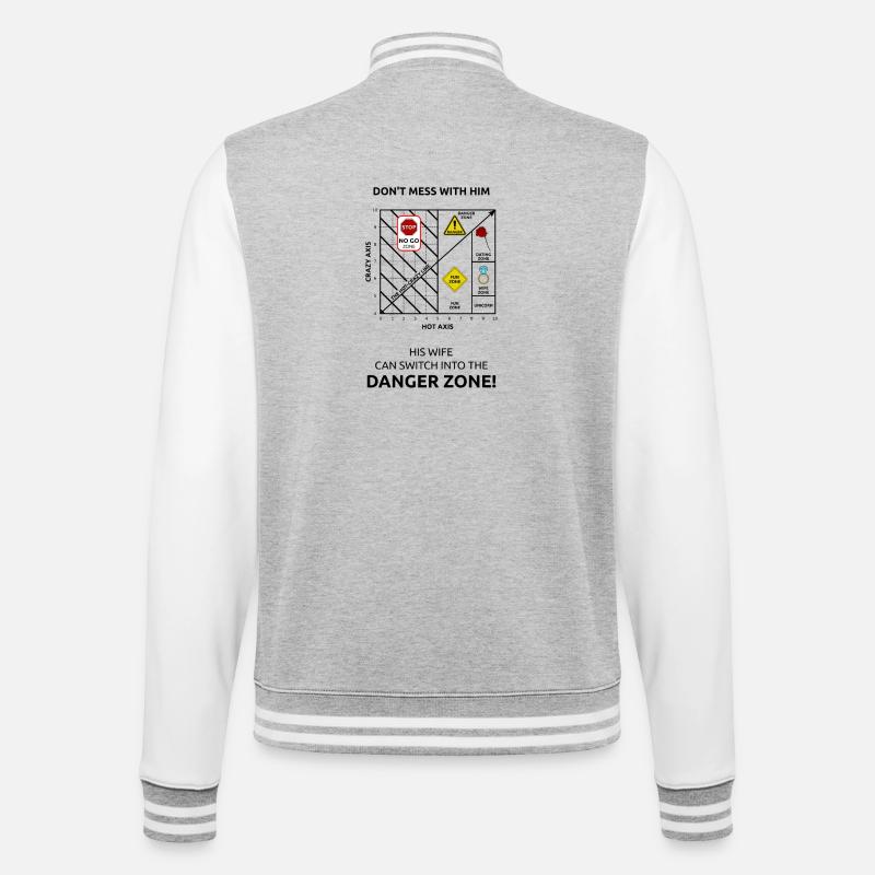 Danger Love Stop: Urban Romance Collage - College-Sweatjacke - Grau meliert/Weiß