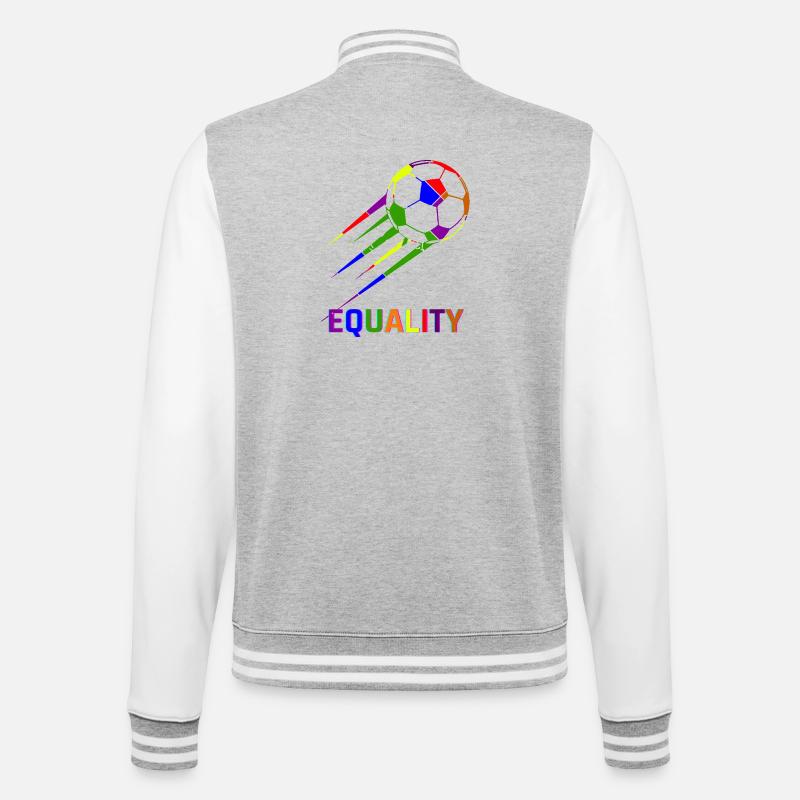 Soccer Rainbow World Cup Equality - College Sweat Jacket - heather grey/white