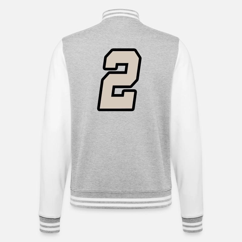 Nummer zwei 2 - College-Sweatjacke - Grau meliert/Weiß