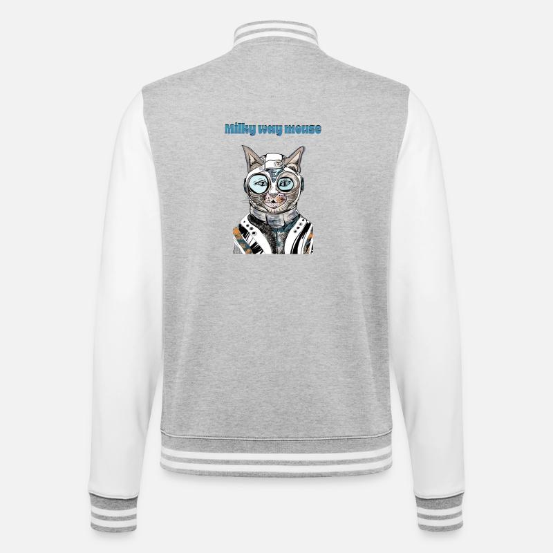 milky way mouse - College Sweat Jacket - heather grey/white