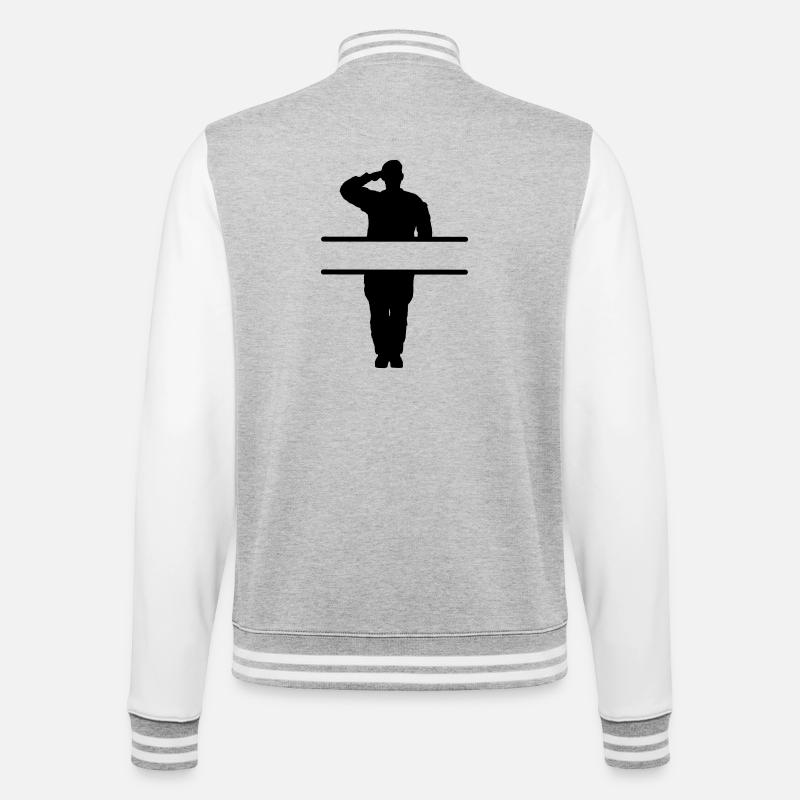 Bannière de salutation de respect - Veste Teddy - gris chiné / blanc