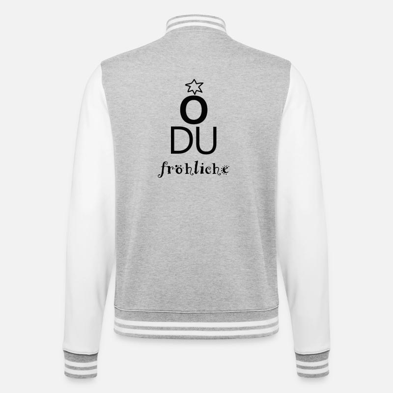 O you merry one - College Sweat Jacket - heather grey/white