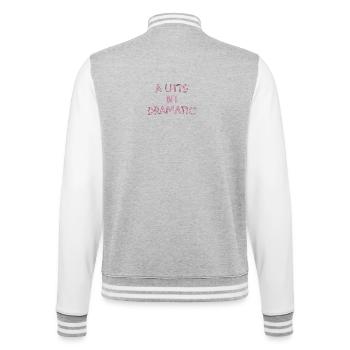 A Little Bit Dramatic Typography - College Sweat Jacket - heather grey/white - Back - Marisol (170cm)