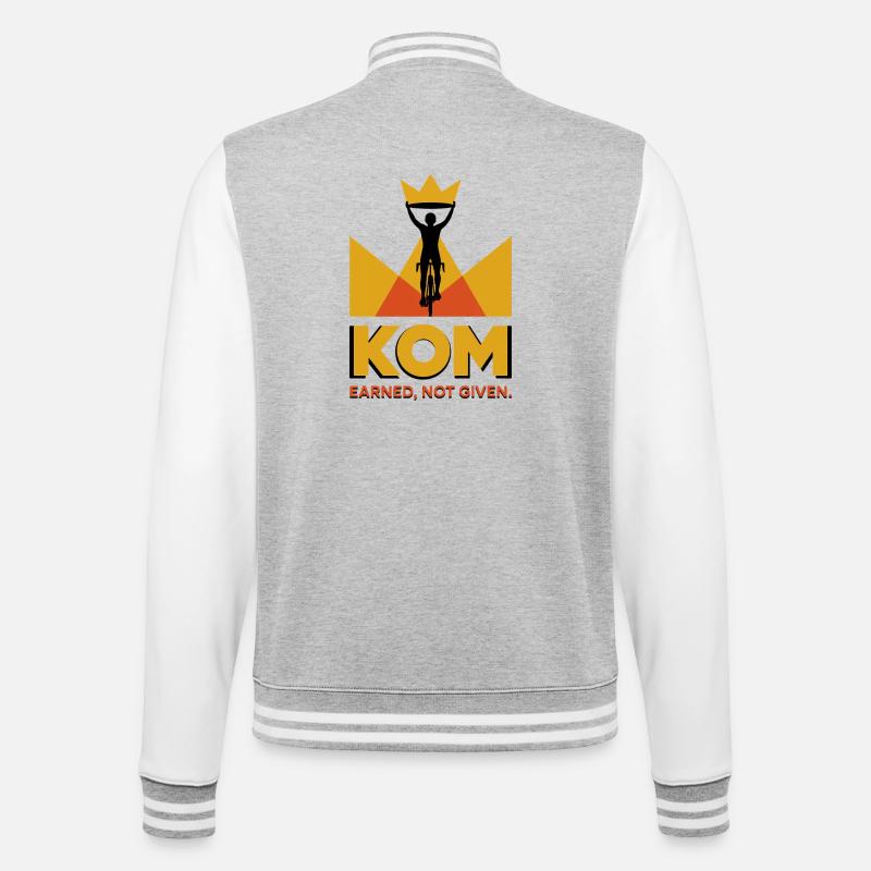 Radfahrer KOM Krone Logo Geschenk - College-Sweatjacke - Grau meliert/Weiß
