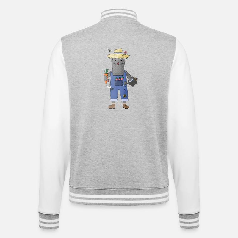 Master Mole Garden under control - College Sweat Jacket - heather grey/white